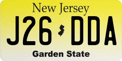 NJ license plate J26DDA
