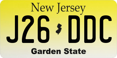 NJ license plate J26DDC