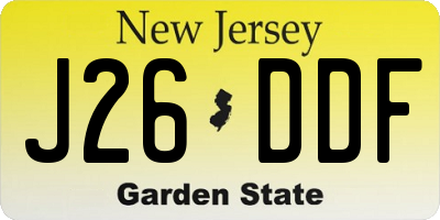 NJ license plate J26DDF