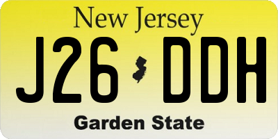 NJ license plate J26DDH