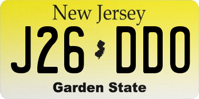 NJ license plate J26DDO