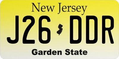NJ license plate J26DDR