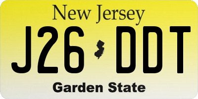 NJ license plate J26DDT
