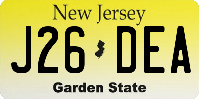 NJ license plate J26DEA