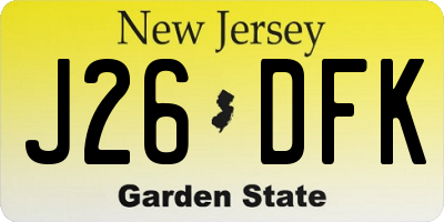 NJ license plate J26DFK