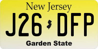 NJ license plate J26DFP