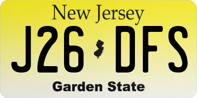 NJ license plate J26DFS