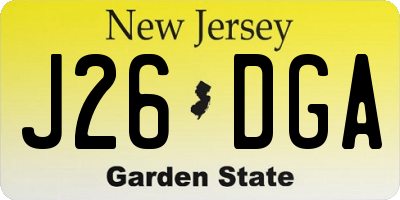 NJ license plate J26DGA