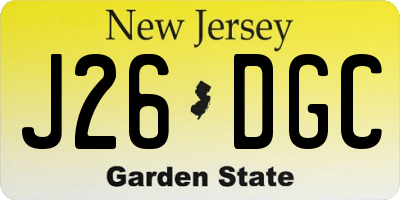 NJ license plate J26DGC