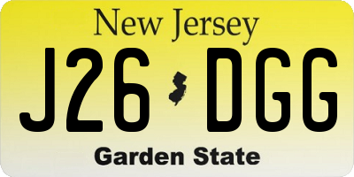 NJ license plate J26DGG