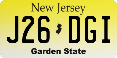 NJ license plate J26DGI