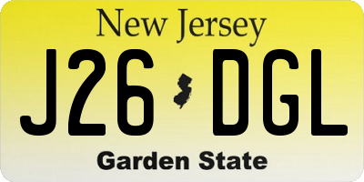 NJ license plate J26DGL
