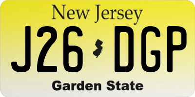 NJ license plate J26DGP