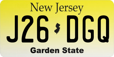NJ license plate J26DGQ