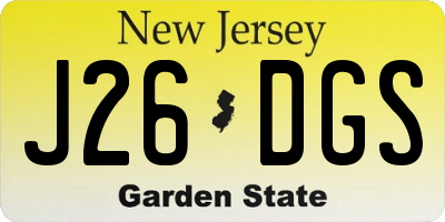 NJ license plate J26DGS