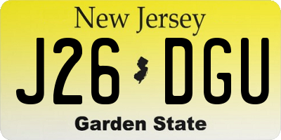 NJ license plate J26DGU