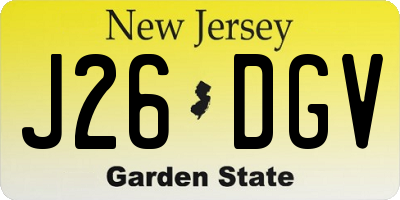 NJ license plate J26DGV