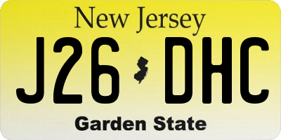 NJ license plate J26DHC