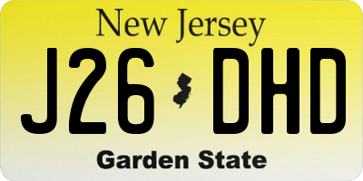 NJ license plate J26DHD