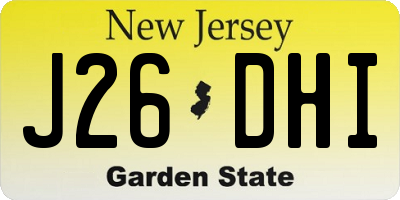 NJ license plate J26DHI
