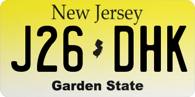 NJ license plate J26DHK