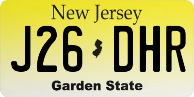 NJ license plate J26DHR