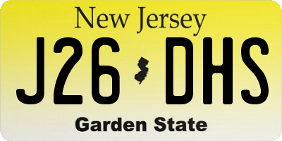 NJ license plate J26DHS