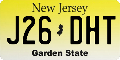 NJ license plate J26DHT
