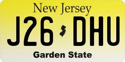 NJ license plate J26DHU
