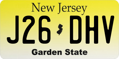NJ license plate J26DHV