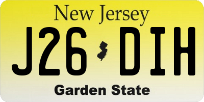 NJ license plate J26DIH