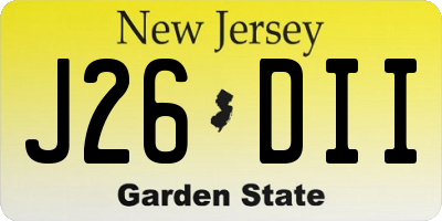 NJ license plate J26DII