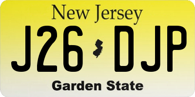 NJ license plate J26DJP