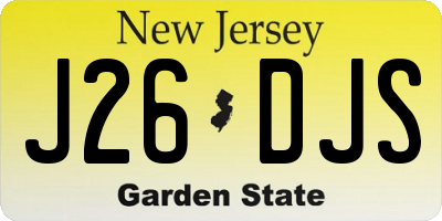 NJ license plate J26DJS