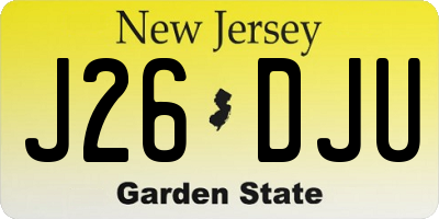 NJ license plate J26DJU