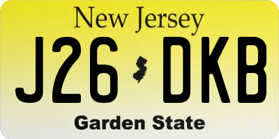 NJ license plate J26DKB