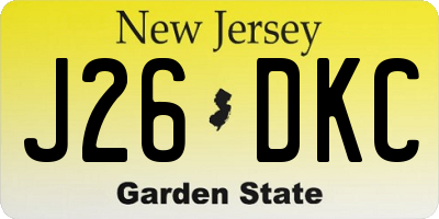 NJ license plate J26DKC