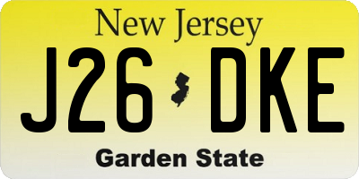 NJ license plate J26DKE