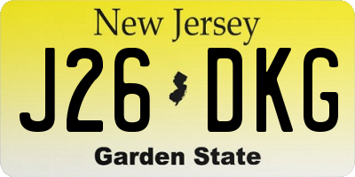 NJ license plate J26DKG