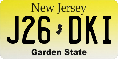 NJ license plate J26DKI