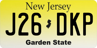 NJ license plate J26DKP