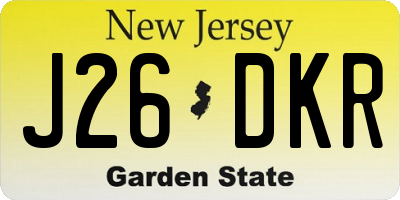 NJ license plate J26DKR