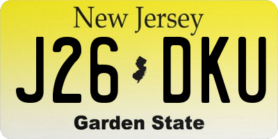 NJ license plate J26DKU