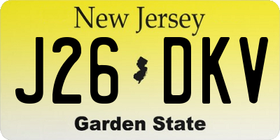 NJ license plate J26DKV