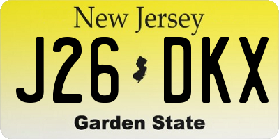 NJ license plate J26DKX