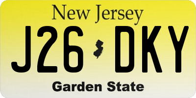 NJ license plate J26DKY