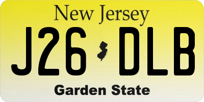 NJ license plate J26DLB