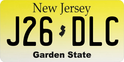 NJ license plate J26DLC