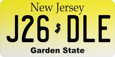 NJ license plate J26DLE