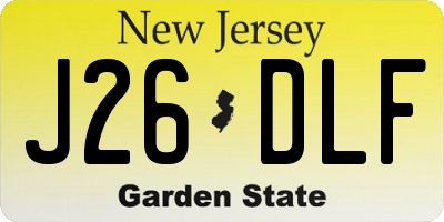 NJ license plate J26DLF